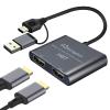 WinRaybot USB to Dual HDMI Adapter 1080P@60Hz 2 Port HDMI Splitter Extended Display for PC, Dual Monitor Adapter for Laptop, USB-C to Two HD Converter Plug & Play with Driver Support Mac/Windows view 1