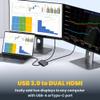 WinRaybot USB to Dual HDMI Adapter 1080P@60Hz 2 Port HDMI Splitter Extended Display for PC, Dual Monitor Adapter for Laptop, USB-C to Two HD Converter Plug & Play with Driver Support Mac/Windows view 2