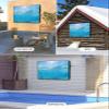LBCASA Outdoor TV Cover 40 to 43 Inch Weatherproof, Blue Teal Summer Beach 600D Oxford TV Covers with Waterproof Zipper Coastal Nautical Seawater Ocean Outside TV Protector Size 40"W x 25"H x 4.5"D view 4
