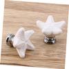 BUTIFULSIC 4 PCS Ceramic Sea Star Cabinet Knobs Elegant Drawer Pull Handles for Kitchen and Furniture White Easy Installation Suitable for Cabinets and Closets view 2