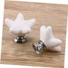 BUTIFULSIC 4 PCS Ceramic Sea Star Cabinet Knobs Elegant Drawer Pull Handles for Kitchen and Furniture White Easy Installation Suitable for Cabinets and Closets view 4