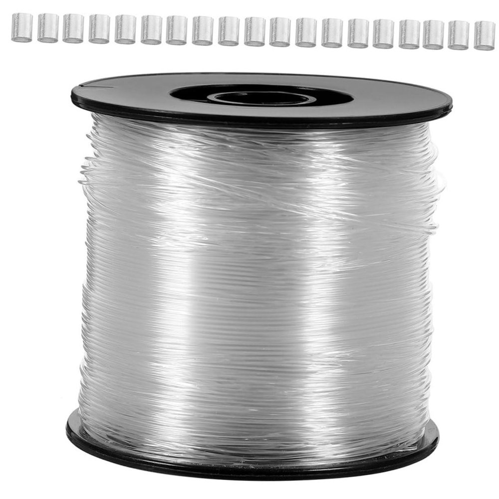 Angoily 1set Invisible Fishing Line for Hanging Decorations Nylon String Sleeves for Picture Frames and Ornaments Easy to Cut and