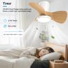 SYLEEN 24'' Ceiling Fans with Lights and Remote, DC Motor Large Air Volume Ceiling Fans, Dimmable 3 Colors Temperature, 1800 Lumens LED Light Ceiling Fan for Bedroom, Kitchen, Living Room, Apartment view 2