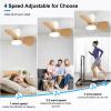 SYLEEN 24'' Ceiling Fans with Lights and Remote, DC Motor Large Air Volume Ceiling Fans, Dimmable 3 Colors Temperature, 1800 Lumens LED Light Ceiling Fan for Bedroom, Kitchen, Living Room, Apartment view 3