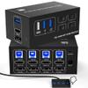 KVM Switch 4 Computer 2 Monitor - 8K@60Hz 4K@120Hz HDMI and Displayport Dual Monitor KVM Switcher for 4 PC 2 Monitor, with Desktop Controller view 1