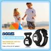 [2in1] for AirTag Bracelet & AirTag Holder with Pin, Kids Airtag Case and Kids Air Tag Bracelet Waterproof Air tag Holder Cute Design Soft Silicone Air Tag Case for Children Teens (Black-Shark) view 2