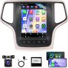 [2G+64G] Car Radio for Jeep Grand Cherokee 2014-2020, 9.7 inch Android 13 Vertical Touch Screen Stereo, Carplay/Android Auto/Hi-Fi Audio/1080P/SWC/Bluetooth + AHD Backup Camera view 1