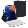 AnMengXinLing for iPad Air 11 inch (M3/M2) Case with Keyboard, Vertical Keyboard Case for iPad Air 5th/4th Gen, Clear Back Case with Magnetic Detachable Keyboard, 360 Rotate-Black+White view 1