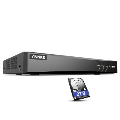 ANNKE 4K 8 Channel AI DVR with Human/Vehicle Detection, 5-in-1 H.265+ Security Digital Video Recorder Works with Alexa, Supports 8CH Analog and 4CH 8MP IP Cameras for Home CCTV System, 2TB Hard Drive