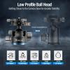 SIRUI 40mm Low Profile Ball Head KS-40, 360 Double Panoramic Aluminium Alloy Tripod Head for Camera, Camcorder, Professional Heavy Duty Ball Head for Tripod, Monopod, Camera Slider, Max Load 25KG view 2