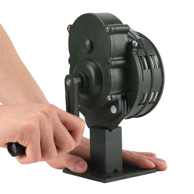 Dpofirs Hand Crank Siren, 110dB Aluminium Alloy Emergency Alarm, Green