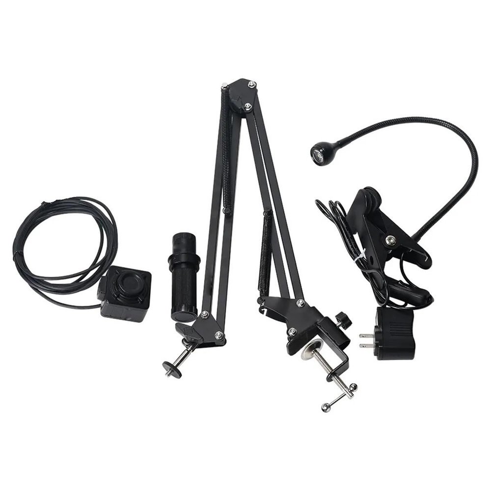 Joebo Microscope Kit 5MP USB Microscope Camera HY-500B Foldable Digital Industrial Camera with 150X C-Mount Lens Microscope Lens Adapters (Color : Full Kit)