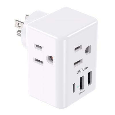 2 Pack Outlet Extender Multi Plug Outlet, USB Wall Charger, No Surge Protector Cruise Essentials for Ship and Travel, ETL Listed