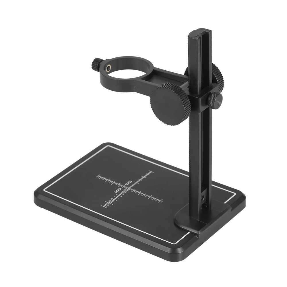 Digital Microscope Stand Magnifier Camera Up Down Adjustable Stand Holder Universal Support Bracket Large Base with Scales (D 5.51 * 3.94 * 0.39in)