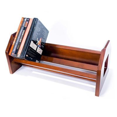 AEYSD-456 Vinyl Record Storage Vinyl Record Storage Holder, Tabletop CD Display Stand, Vintage Pine Wood Music Album Store Rack, Holds up to 50 Albums or CDs Record Crate (Color : Black Walnut)