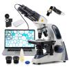 SWIFT SW380B Compound Binocular Microscope 40X-2500X, with 5MP USB Camera,Microscope Lens Adapter and 100 PCS Slide Kit view 1