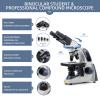 SWIFT SW380B Compound Binocular Microscope 40X-2500X, with 5MP USB Camera,Microscope Lens Adapter and 100 PCS Slide Kit view 2