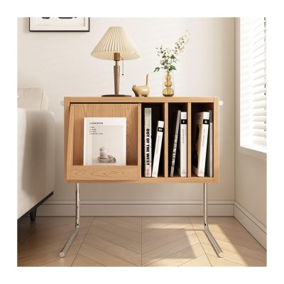 Vinyl Record Storage Simple European solid wood storage cabinet suspended side cabinet record cabinet pine bookcase storage rack simple bedside table living room side table Record Crate ( Size : B )