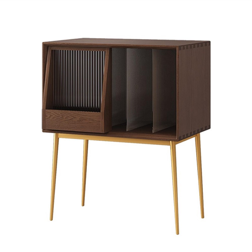 AEYSD-456 Vinyl Record Storage Record Storage Rack Cabinet Metal Movable Sliding Door Record Crate