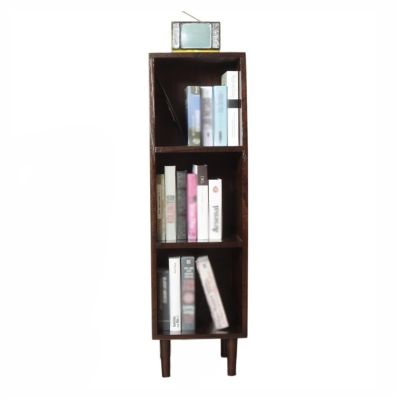 AEYSD-456 Vinyl Record Storage 3-Tier Vinyl Record Album Storage, Solid Wood Floor Standing Book Case CD Storage Cabinet with Legs, for Living Room, Bedroom, Office Record Crate