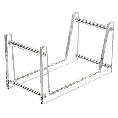 AEYSD-456 Vinyl Record Storage Clear Vinyl Record Stand Holder for Desktop Album Storage, Acrylic Vinyl Record Shelf Display 50 LPs Record Crate