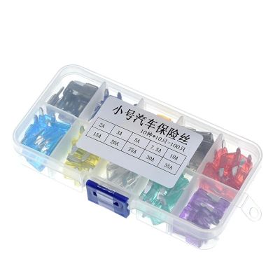 EDRIWYIM 100pcs/lot Car Auto Medium Size Standard Blade Fuse Box Plastic Box Assortment with 2A 3A 5A 7.5A 10A 15A 20A 25A 30A 35A Fuses