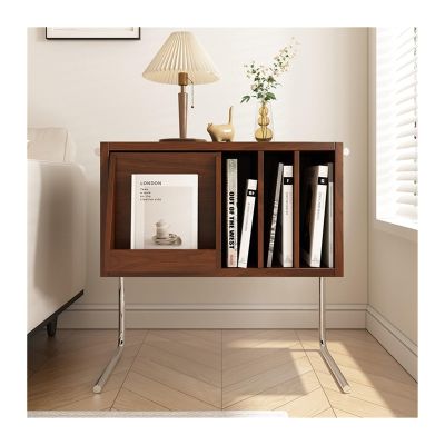 Vinyl Record Storage Simple European solid wood storage cabinet suspended side cabinet record cabinet pine bookcase storage rack simple bedside table living room side table Record Crate ( Size : A )