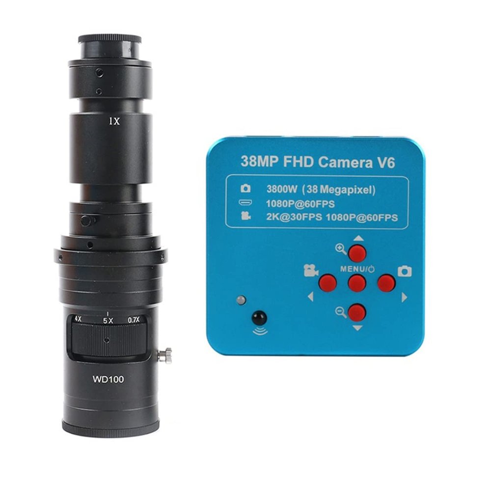 JOEBO Microscope Kit 48MP 1080P 60FPS 2K USB Industrial Electronic Digital Video Microscope Camera, 180X 300X 100X C Mount Lens Microscope Lens Adapters (Color : with 500x Lens)