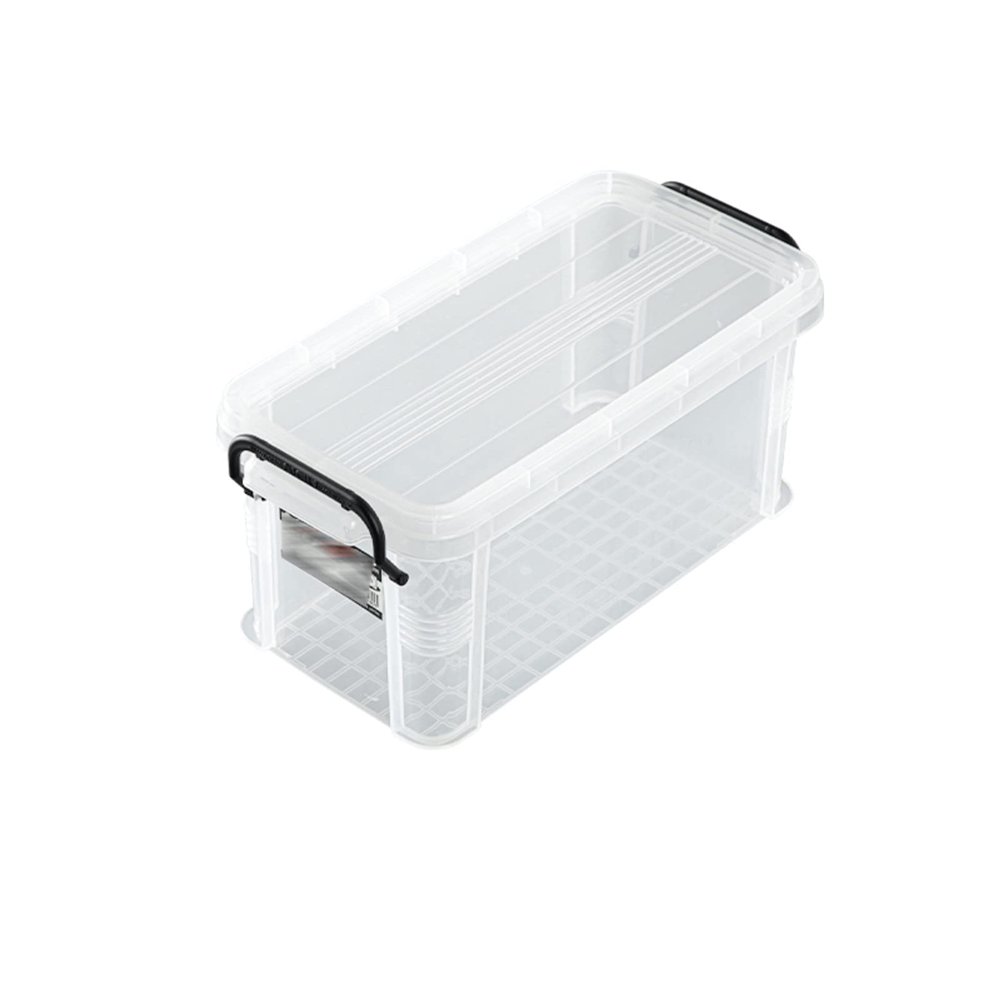 AEYSD-456 Vinyl Record Storage Plastic Storage, Modular Stackable Storage Bins with Black Latching Handles, 6.29x6.65x13.38inWhite Record Crate
