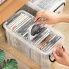 AEYSD-456 Vinyl Record Storage Plastic Storage, Modular Stackable Storage Bins with Black Latching Handles, 6.29x6.65x13.38inWhite Record Crate view 3