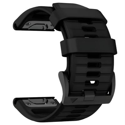 OUTVI Silicone watch band compatible with garmin fenix 5x 6x Pro 7x 3 hr quick fit 26mm bands replacement for Epix Pro Gen 2 51mm Enduro 2 Descent Mk1 Mk2 Mk2i Mk3i tactix soft men women Black