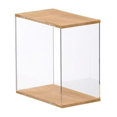 AEYSD-456 Vinyl Record Storage 1/2/4Pcs Vinyl Record Storage Rack, Transparent LP Record Display Box, Tabletop Simple Solid Wood Acrylic Storage Holder Record Crate (Color : Two)
