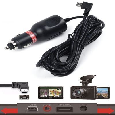 Dash Cam Charger Cable GPS Navigator Charger Cable for Mini USB Port Device Dash Cam GPS Navigator MP3 Player for 12V Car and 24V Truck Car Power Adapter Cable (5V 2.0A)
