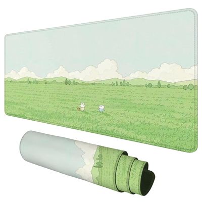YUYAO Large Mouse Pad Cute Gaming Mouse Mat XXL Extended Green Grassland Landscapes Desktop Mausepad Kawaii Office Keyboard Desk Pads with Non-Slip Rubber Base(Size:70x30cm)