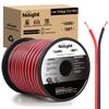 Nilight 100FT 14AWG Copper Clad Aluminum Wire 14/2 Gauge Red Black CCA Electrical Cable 2 Conductor Parallel 12V/24V DC Flexible Extension Cords for Car Audio Radio Speaker Amplifier view 1