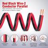 Nilight 100FT 14AWG Copper Clad Aluminum Wire 14/2 Gauge Red Black CCA Electrical Cable 2 Conductor Parallel 12V/24V DC Flexible Extension Cords for Car Audio Radio Speaker Amplifier view 3
