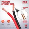 Nilight 100FT 14AWG Copper Clad Aluminum Wire 14/2 Gauge Red Black CCA Electrical Cable 2 Conductor Parallel 12V/24V DC Flexible Extension Cords for Car Audio Radio Speaker Amplifier view 4