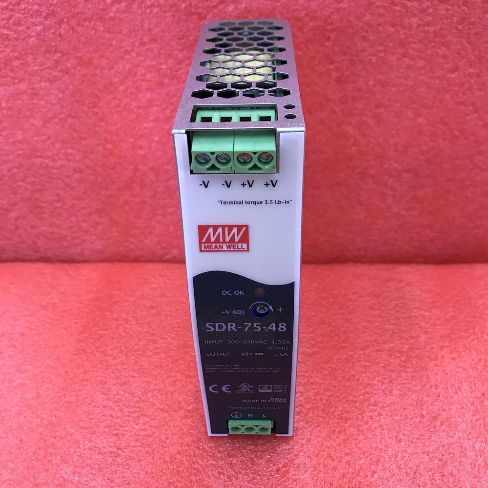Mean Well SDR-75-48 76.8W Single Output Industrial DIN Rail with Power Supply SDR-75 48V 1.6A