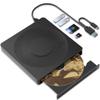 5 in 1 External DVD Player For Laptop with LightScribe DVD Burner CD Rom External CD/DVD Drive For PC Usb 3.0 External DVD Drive, DVD Reader Disc Player Fit for Windows XP/7/8/10/11 Mac Laptop Desktop view 1