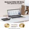 5 in 1 External DVD Player For Laptop with LightScribe DVD Burner CD Rom External CD/DVD Drive For PC Usb 3.0 External DVD Drive, DVD Reader Disc Player Fit for Windows XP/7/8/10/11 Mac Laptop Desktop view 2