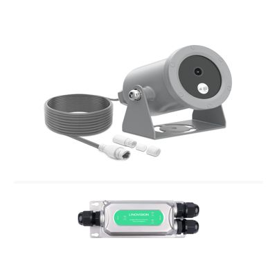 LINOVISION 4K Ultra HD Underwater Camera with Extra 330ft Outdoor POE Transmission, Anti-Corrosion Designed, Intuitive Web GUI and Mobile APP, for Aquaculture Farms, Aquariums, Dams (33ft Cable)
