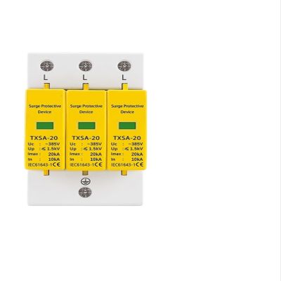 Arrester Device 1pc AC SPD 3P 3 Phase 20KA 40KA 60KA 275V 385V 420V House Lightning Surge Protector Protective Low-Voltage Arrester Device (Color : 385V, Size : 30-60KA)
