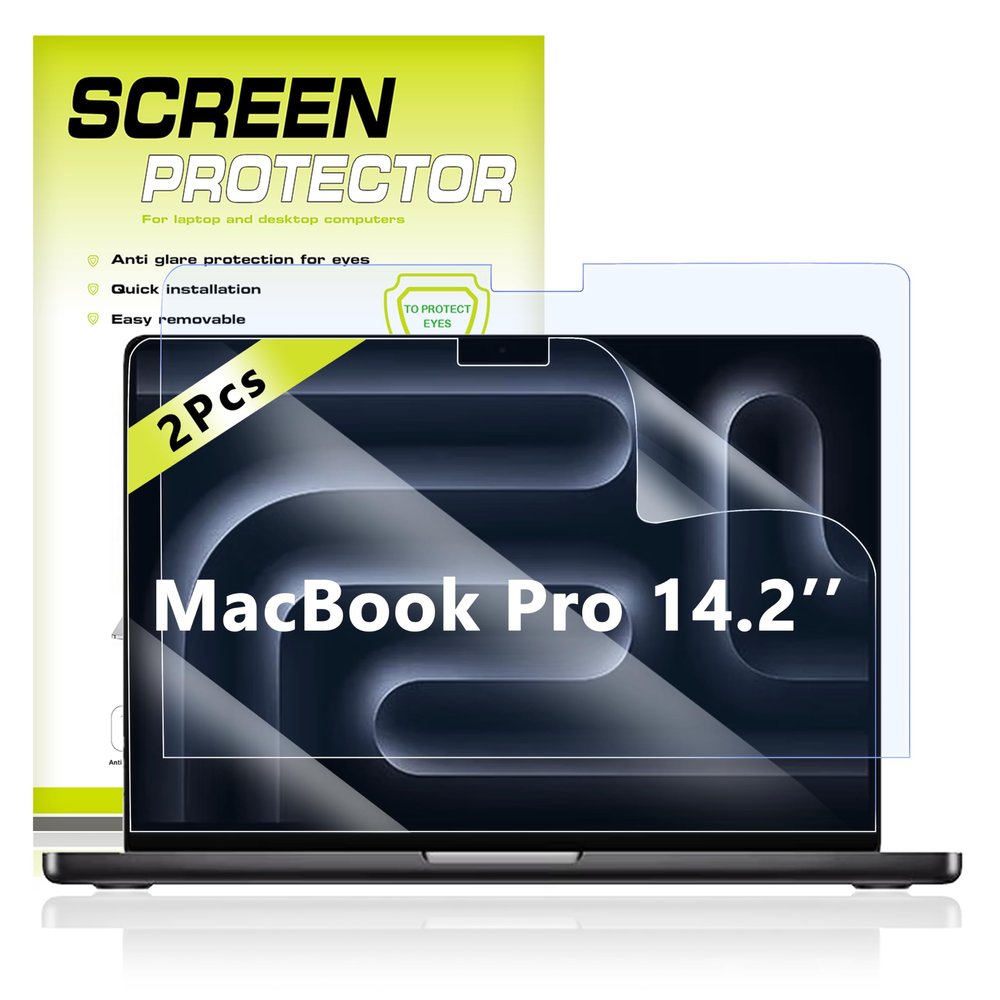 YongMai 2 PACK 14.2inch Anti Blue Light Screen Protector for MacBook Pro 14.2'' M2 Pro/M3 / M3 Pro / M3 MaxLaptop Screen Film Filter, Anti-blue, Anti-glare, Anti-fingerprint