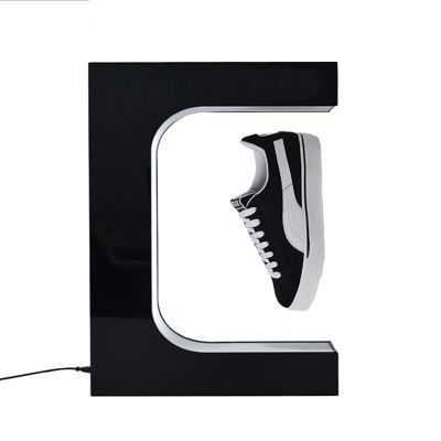 FXNFXLA Levitating Shoe Display Stand, Magnetic Floating Sneaker Display Stand, 360 Rotating Acrylic Stand with 16-Color Led Lights, for Shoes Weighing 300-600g, Used for Advertising Exhibitions