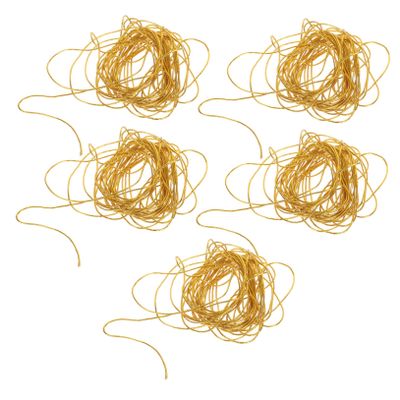 Operitacx Round Rope Bundles of Polyester Decorative Twine for Wrapping Crafts and Holiday Decor and Flexible Gold Rope for Present Ties and Embellishments