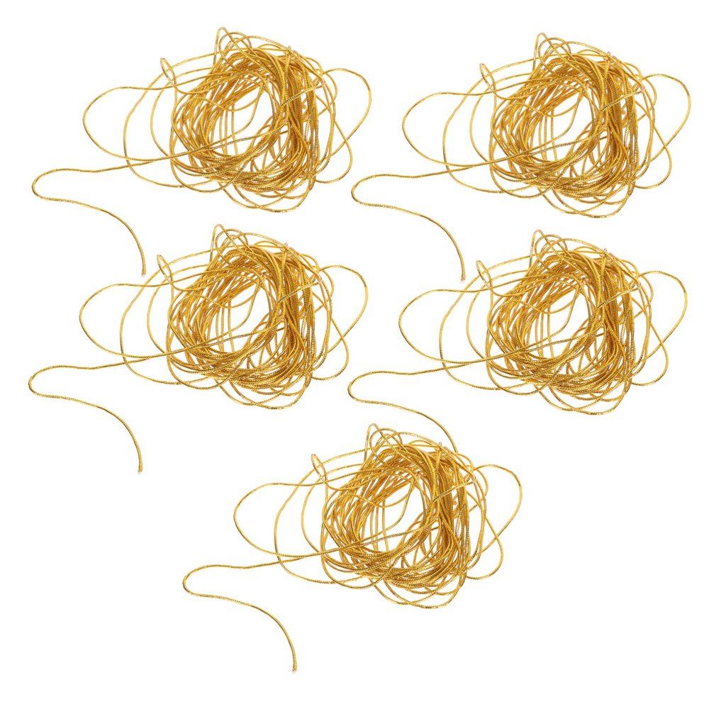 Operitacx Round Rope Bundles of Polyester Decorative Twine for Wrapping Crafts and Holiday Decor and Flexible Gold Rope for Present Ties and Embellishments