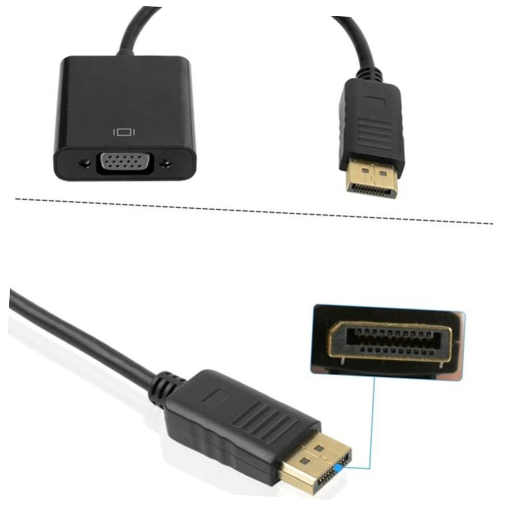 OSALADI 2pcs Displayport to Converter Cable Male to Female Adapter for Projector Tv and Led Display Black Easy to Use for Setup