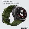 OUTVI 22mm watch band for garmin fenix 5 6 7 pro Sapphire Solar Forerunner 965 955 935 745 epix Pro Gen 2 47mm only soft silicone quick fit 22 watch bands replacement for men women Army green view 2