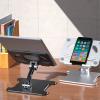 aiqiua Aluminum Desktop Tablet Stand Dual Axis Design Height/Angle Adjustable Smartphone Holder Tablets Drawing StandEasy to Carry and Easily Adjust to The Ideal Position view 4