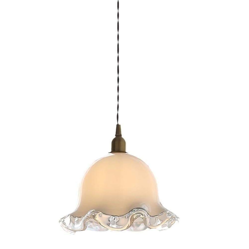 TONFON OJRGG Retro Flowers Lampshade Chandelier Glass E27 Farmhouse Pendant Light French Vintage Ceiling Light Fixture for Kitchen Island Living Room Bedroom Bedside Dining Room Hallway Hanging Light